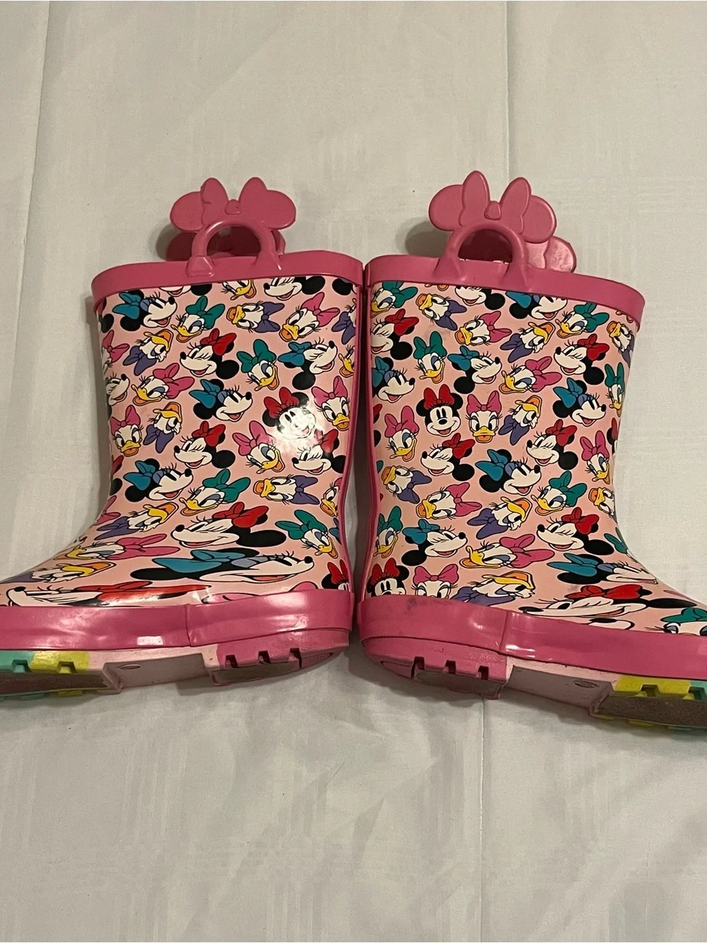 Disney Pink Minnie & Daisy Pattern Kids Rain Boots